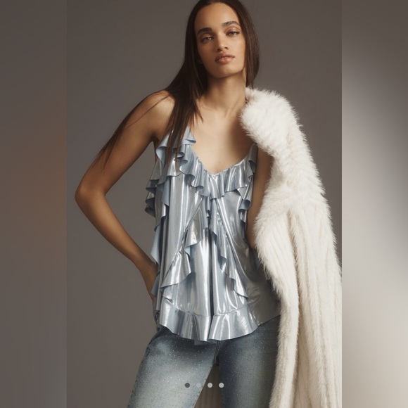 Shine Ruffle Tank by Anthropologie in Brand New Condition, Size Small - Picture 1 of 6